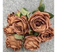 ABCWARRT 2pcs Artificial Roses Bundle Silk Fake Flowers Wedding Decor Simulation Flower White Red Pink Rose Home Restaurant Decoration (15)