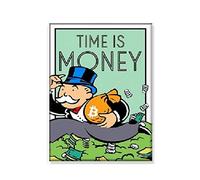ABCWARRT Classic Cartoon Graffiti Canvas Painting Alec Monopoly Time Is Money Poster Home Living Room Office Wall Picture Decor No Frame (40 * 60cm No Frame,10)