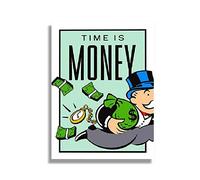 ABCWARRT Classic Cartoon Graffiti Canvas Painting Alec Monopoly Time Is Money Poster Home Living Room Office Wall Picture Decor No Frame (40 * 50cm No Frame,9)