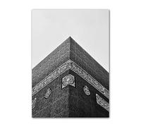 ABCWARRT Modern Black and White Canvas Painting Great Mosque of Mecca Kaaba Scripture Islamic Poster Living Room Decor Picture No Frame (40 * 50cm No Frame,7)