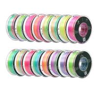 ABCWavePrint PLA 3D Printer Filament, Multicolor Gradient Silk PLA Filament, Different 16 Rolls,Dimensional Accuracy +/- 0.02 mm, 16kg Spool(35.2lbs), 1.75 mm, Rainbow Color Change Filament