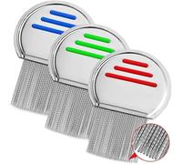 ABD Lice Comb - 3 Pack - Professional Treatment and Pollution Prevention with Stainless Steel Nit to Remove Lice and Eggs