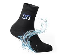 ABDEEZ Waterproof Socks for Men & Women Breathable, Ankle-Length,The Wudhu Socks for Hiking, Walking, Running, Skiing, & Outdoor Activities(Jet Black, Medium)