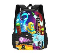 ABDIQJBS Geometry Gaming Dash Backpacks for Men Women Book Bag Travel Hiking Camping Work Lightweight Casual Daypack Bookbag 16.5 Inch