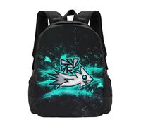 ABDIQJBS Geometry Gaming Dash Backpacks for Men Women Book Bag Travel Hiking Camping Work Lightweight Casual Daypack Bookbag 16.5 Inch