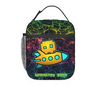ABDIQJBS Geometry Gaming Dash Insulated Lunch Box Reusable Lunch Tote Bag Lunch Organizer Meal Holder with Detachable Buckle Handle Sturdy Handbag Lunch Bag