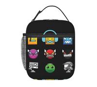 ABDIQJBS Geometry Gaming Dash Insulated Lunch Box Reusable Lunch Tote Bag Lunch Organizer Meal Holder with Detachable Buckle Handle Sturdy Handbag Lunch Bag