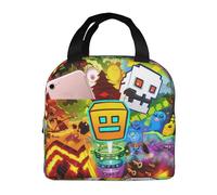 ABDIQJBS Geometry Gaming Dash Lunch Bag Woman 8x5x8.5inch Reusable Waterproof Insulated Lunch Box Portable Meal Tote Bag for Boys Girls Adults Work School Travel Picnic