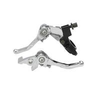 ABDKTMNX Aluminum Alloy 22mm Pit Dirt Bike Chrome Folding Clutch Brake Levers for 7/8" BAR ATOMIK DHZ Orion Motorcycle Black Handlebar Clutchs Brakes Levers