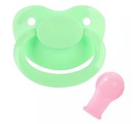 ABDL Adult Sized Pacifier - Light Green Dummy for Adults DDLG - PaddedPawz Large Size Pacifier (Light Pink Nipple)