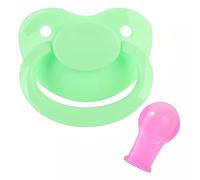 ABDL Adult Sized Pacifier - Light Green Dummy for Adults DDLG - PaddedPawz Large Size Pacifier (Pink Nipple)