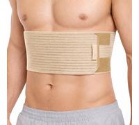 Abdominal Binder Compression Belt - Broken Rib & Hernia Support Belt - Post Surgery Abdominal Support Wrap - Breathable Elastic Thoracic Binder for Men & Women - Adjustable One Size