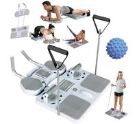 Abdominal Board 5-in-1 Pilates Board with Resistance Bands Push Up & Pilates Reformer Machine Set & Plank Support, Portable Home Gym Kit for Women & Men Core & Full Body Workou