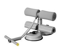 Abdominal Core Trainer Sit Up Assistant Bar with Resistance Band and Suction Cup Foot Holder for Home Gym Fitness Workout (Grey, One Size)