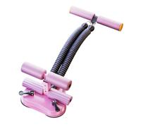 Abdominal Exercise Device Sit Up Bar Core with Resistance Bands and Tripod Suction Base Galvanized Steel Latex Foam, Pink, color to 1, style to 1