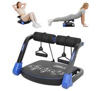 Abdominal Exercise Equipment with 4 Adjustable Resistance Levels and Resistance Bands, Foldable Ab Core Workout Machine Trainer for Home Gym Fitness Men Women