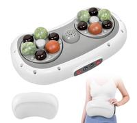 Abdominal Massager, 2000 mAh Rechargeable Massage Device with Two Discs and Bian Stone Massage Heads Wireless Abdominal Muscle Trainer with Three Intensity Levels for Abdomen Waist Hips and Legs