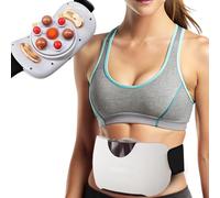 Abdominal Massager - Electric Stomach Tummy Anti Cellulite Remover Machine for Flat Belly - Real Bian Stone Kneading Heat Relief for Period Cramps Men Women Body Sculpting