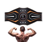 Abdominal Muscle Training Belt With LCD Display - 6 Modes 18 Intensity Levels | USB Rechargeable Ab Toning Belt No Gel Required | Smart Guide Plates For Core Strengthening Men Women