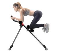 Abdominal Roller, Adjustable Ab Workout Equipment Abdominal Trainer with LCD Monitor & Foldable Design, Full Body Strength Training Machine, Home Gym Exercise Equipment for Body Shaping Red Black