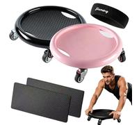 Abdominal Roller Wheel Disc Trainer with Knee Mat for Full Body (2pc-a)