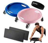 Abdominal Roller Wheel Disc Trainer with Knee Mat for Full Body (2pc-b)