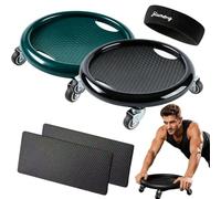Abdominal Roller Wheel Disc Trainer with Knee Mat for Full Body (2pc-d)