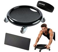 Abdominal Roller Wheel Disc Trainer with Knee Mat for Full Body (Black)