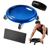 Abdominal Roller Wheel Disc Trainer with Knee Mat for Full Body (Blue)