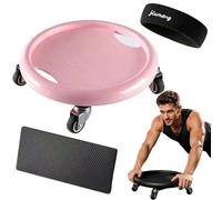 Abdominal Roller Wheel Disc Trainer with Knee Mat for Full Body (Pink)