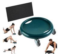 Abdominal Roller Wheel Disc with Knee Mat, 4-Wheel Ab Machine for Home | 360° Mute, Advanced Swivel, Anti-Slip Low-Profile Base, ABS Industrial-Grade Build, Works Core Legs & Upper Body Full-Body