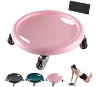 Abdominal Roller Wheel Disc with Knee Mat, Roller Exercise Wheel, 4 Wheels Ab Roller Core Strength Trainer with 360° Rotating Discs, Non Slip Silent Abs Workout Equipment for Men Women