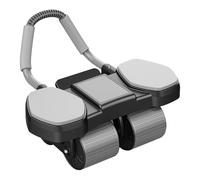 Abdominal Roller Wheel - Quiet Indoor Core Trainer, Automatic Return with 4 Wheels & Mobile Phone Holder for Women Beginners Home