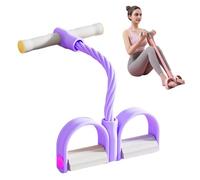 Abdominal Trainer, 6-Tube Pedal Puller Resistance Band with Handle, Multifunction Elastic Yoga Sit-up Pull Rope Men Women Pedal Tensioner Exerciser for Fitness, Weight Loss, Training, Yoga (Purple)