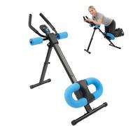 Abdominal Trainer Machine - Adjustable Home Core Workout Equipment with Digital Display & Resistance Bands, for Effective Abdominal and Back Exercise, Knee Protection (Blue)