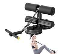 Abdominal Trainer, Sit-Up Training Equipment, Bodybuilding Expander, Ab Training Auxiliary Device, Portable Adjustable Core Training for the Abdomen with Suction Cup and Resistance Band (Black)