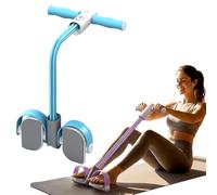 Abdominal Trainer Smart Counting, Sit-Up Training Equipment, Pedal Resistance Bands with Handles, Pedal Puller Resistance Rope, Elastic Pull Rope, Leg Exerciser for Fitness Yoga (Blue, 4Tube)