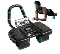 Abdominal Wheel Ab Roller, Automatic Rebound Abdominal Wheel with 6 Elbow Supports, Abdominal Exercise Machine Ab Wheel Roller with 4 Wheel Support for Fitness Trainer Home Gym Beginners Core Workout