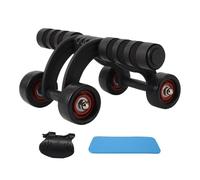 Abdominal Wheel - ABS, 12.0x9.0x4.7in Four Structure Stabilizers With AB Wheel Roller | High Elasticity PU Wheels With 150kg Load Capacity, Central Strength Trainer Pair