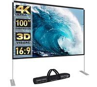 Abdtech 100 inch Projector Screen with Stand,Portable Wrinkle Free Outdoor Movie Screens 4K Ultra HD Rear Front Projections Movies Screen with Carry Bag for Indoor Home Backyard Cinema Travel