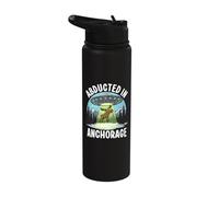 Abducted in Anchorage Alien UFO Moose Alaska Stainless Steel Insulated Water Bottle