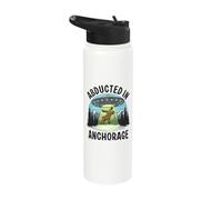 Abducted in Anchorage Moose UFO Alien Alaska Stainless Steel Insulated Water Bottle