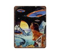 Abduction 2 Retro Trippy UFO Tin Sign Vintage Metal Pub Club Cafe Bar Home Wall Art Decoration Poster Retro 12x16inch(30x40cm)