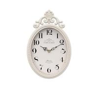 Abdurey Small French Retro Decorative Wall Clock, Ivory White Vintage Oval Style,Silent Battery Operated Boho Decor Wall Clocks for Farmhouse,Kitchen,Bedroom,Bathroom(10.4" H x 6.7" W)