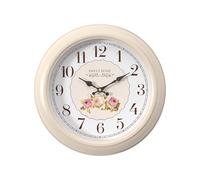 Abdurey Sweet French Rose Style Wall Clock, Battery Operated Silent, Creamy White Decorative Wall Clocks for Living Room, Farmhouse, Bedroom, Bathroom, Dining Room 11.5"