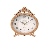 Abdurey Vintage Table Clock on Stand,Desk and Shelf Decorative Clock,French Rustic Style Mantel Clocks,Metal Frame Antique Gold Finish,Farmhouse,Bedroom, Bedside,Living Room,Gift Clock