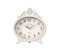 Abdurey Vintage Table Clock on Stand,Desk and Shelf Decorative Clock,French Rustic Style Mantel Clocks,Metal Frame Antique White Finish,Farmhouse,Bedroom, Bedside,Living Room,Gift Clocks