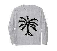 Abe Dua African White Adinkra Symbol Ghana Palm Tree Wealth Long Sleeve T-Shirt