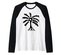 Abe Dua African White Adinkra Symbol Ghana Palm Tree Wealth Raglan Baseball Tee