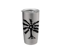 Abe Dua African White Adinkra Symbol Ghana Palm Tree Wealth Stainless Steel Insulated Tumbler